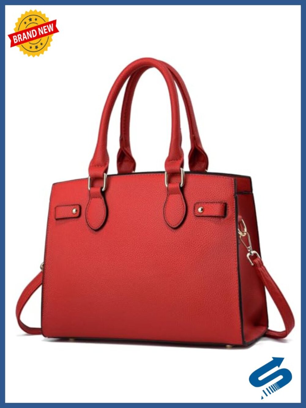 Faux Leather Satchel Purse Top Handle Shoulder Tote Bag Crossbody